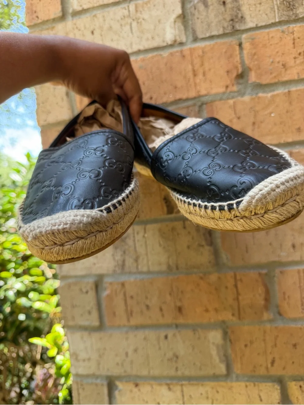 Gucci Black GG Espadrille Flats - Picture 4 of 12